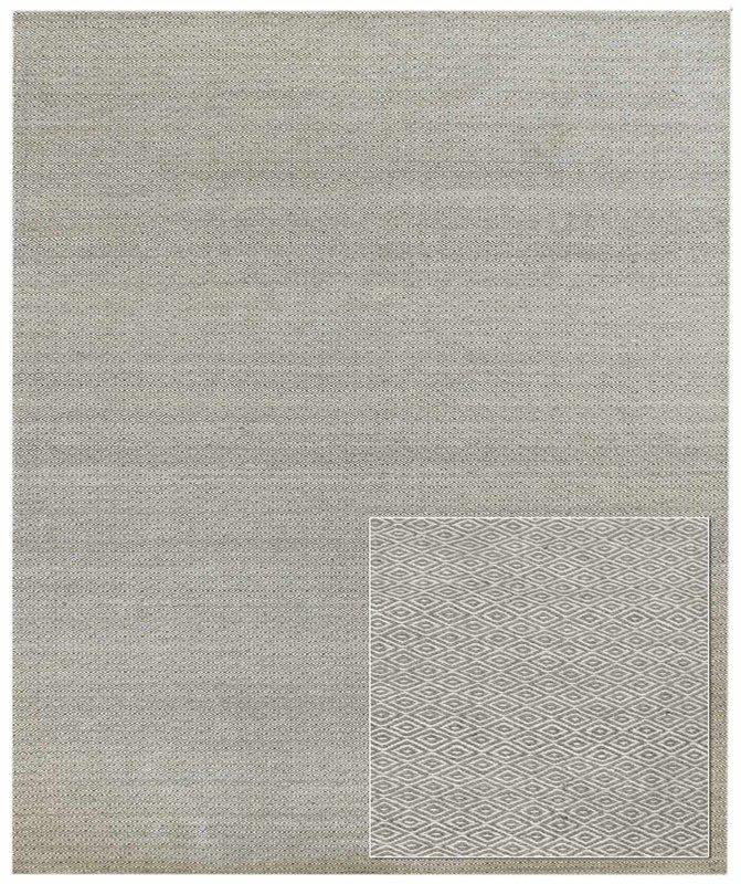 Diamonds Wool Geometric Area Rug in Gray, Rectangle 9' x 12'