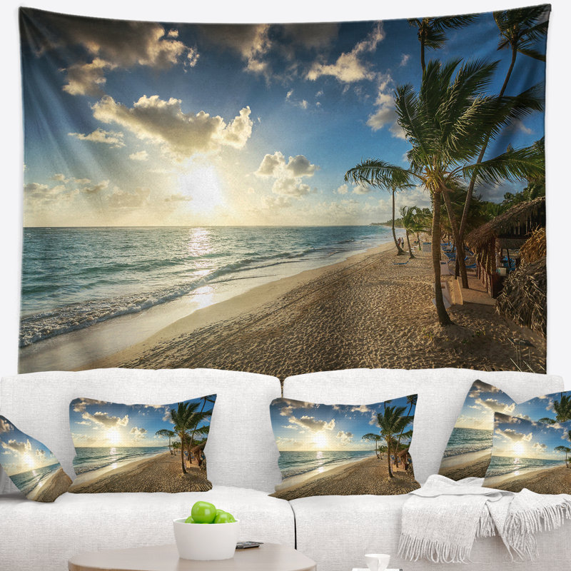 Tapisserie de plage de belle vacances pour les caraïbes, H 50 po x l 60 po