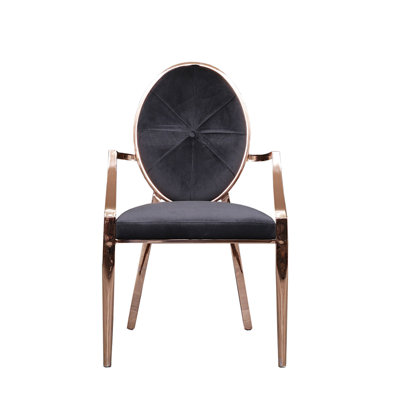 Fauteuil capitonné en velours Teagan