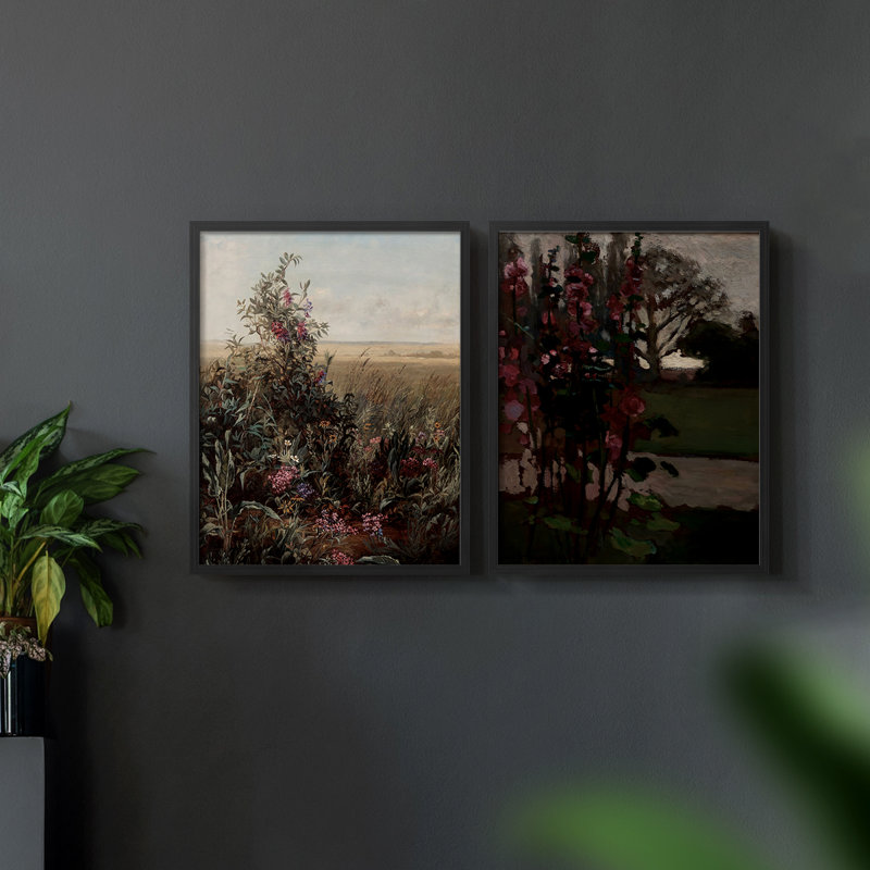 "Vintage Landscape 14" - 2 pièces, H 14 po x l 22 po, Noir