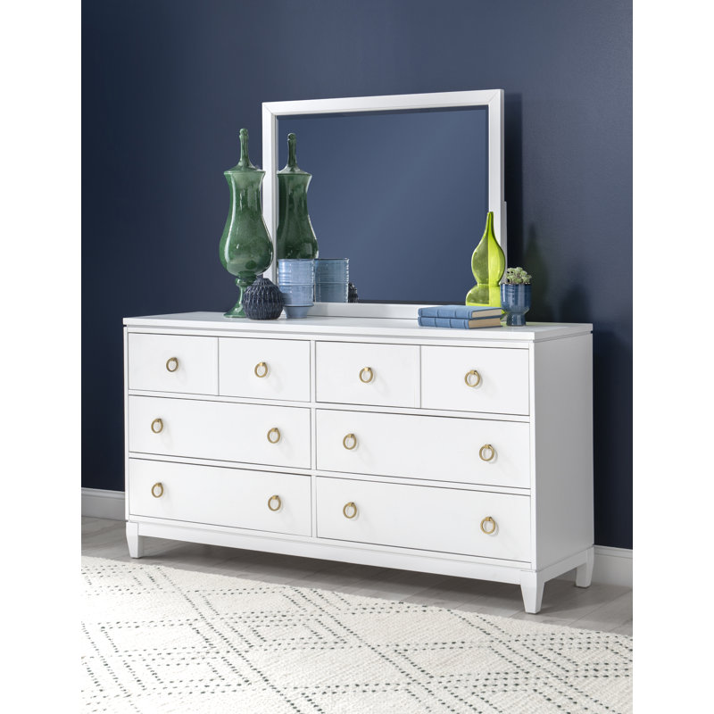 Miroir biseauté pour commode Arantxa, Blanc