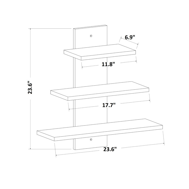 Conayr 3 Piece Floating Shelf, Oak