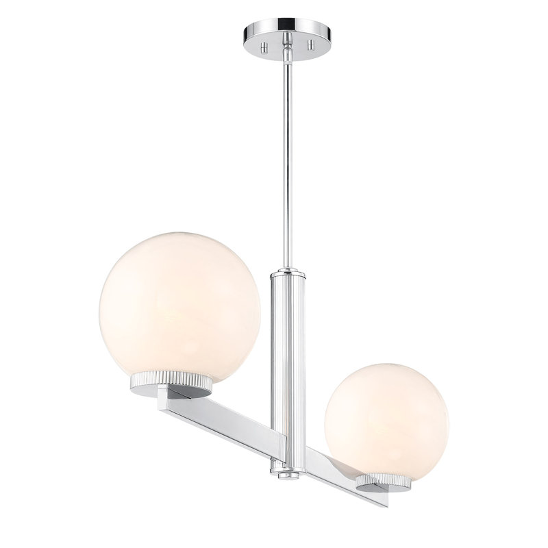 Lustre linéaire à 2 lumières Oshra en chrome, Chrome chrome