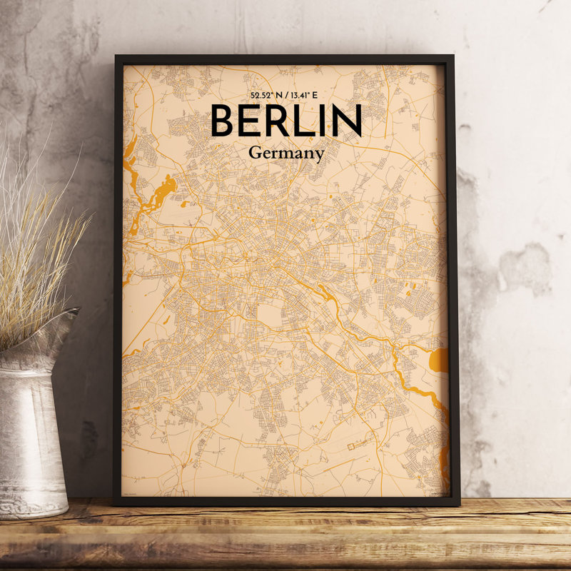 Berlin City Map - No Frame Print, 70.1cm H x 50cm W x 0.13cm D x 0.13cm D