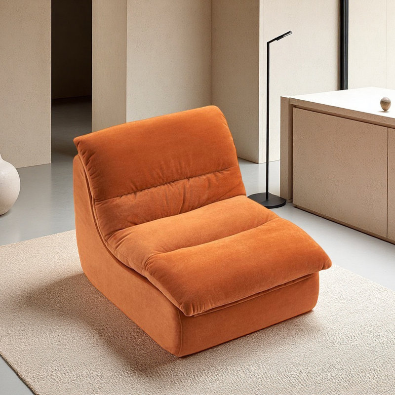Canapé à compression moderne en sherpa orange moderne