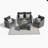 4-Piece Wicker Patio Conversation Set With Glass Table And Cushions-1201469550-1201469537