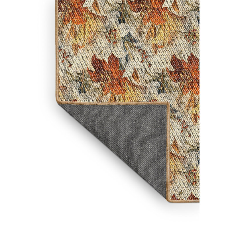 Tapis brun à motif/orange/beige Hans, Rectangle 8 pi x 12 pi