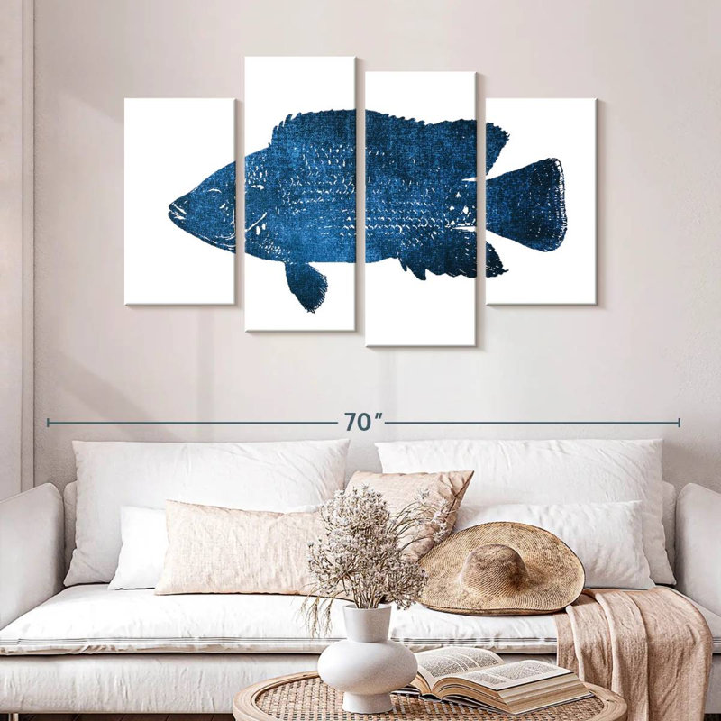 Navy Fish, 32" H x 52" W