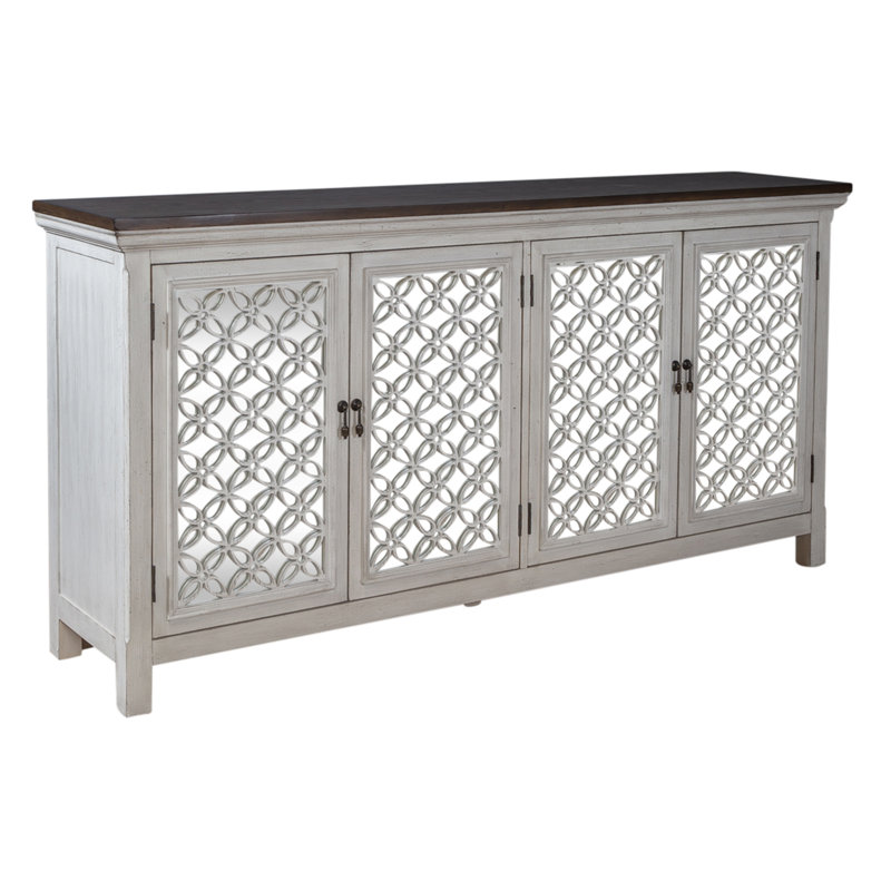 Della Accent Cabinet, Wirebrushed/Gray, 36.5" H x 72" W x 17" D