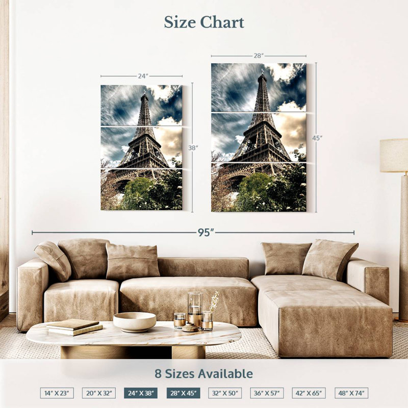 Nicci Eiffel Tower From Below, 38" H x 24" W