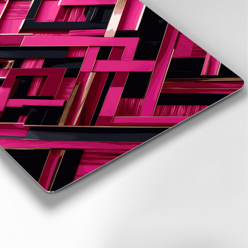«Abstract Shapes» 69, art mural en métal mauve, H 11 po x l 14 po