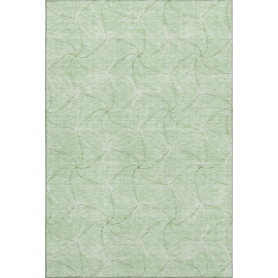 Premium Machine Washable Prisco Mint Rug