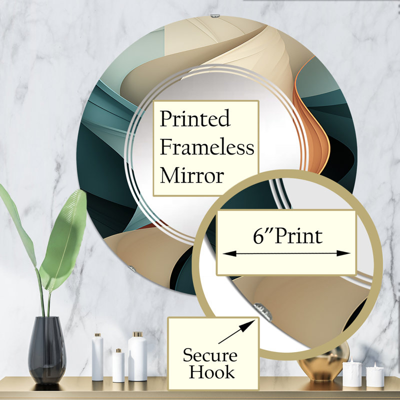 Wannie - Miroir mural moderne rond, 32 po x 32 po