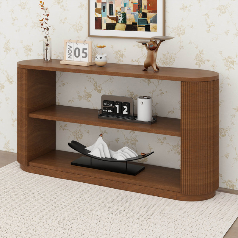 Console de vestibule moderne et élégante avec tablette ouverte, Brun
