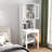 Multi-Function Desk Cabinet Fold-Out Convertible Writing Table With Shelves And Drawer-1277665089