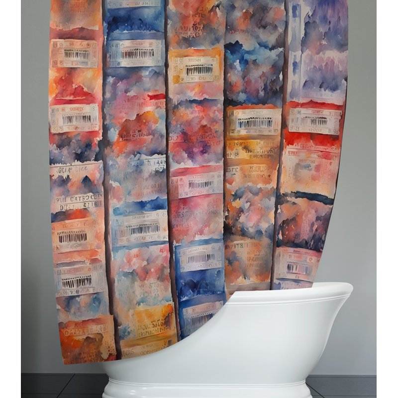 Rideau de douche abstrait Eraj, H 83 po x l 70 po