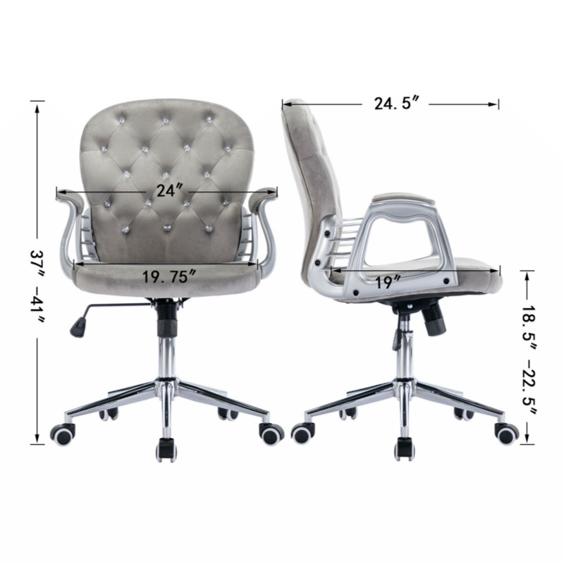 Chaise de bureau en velours