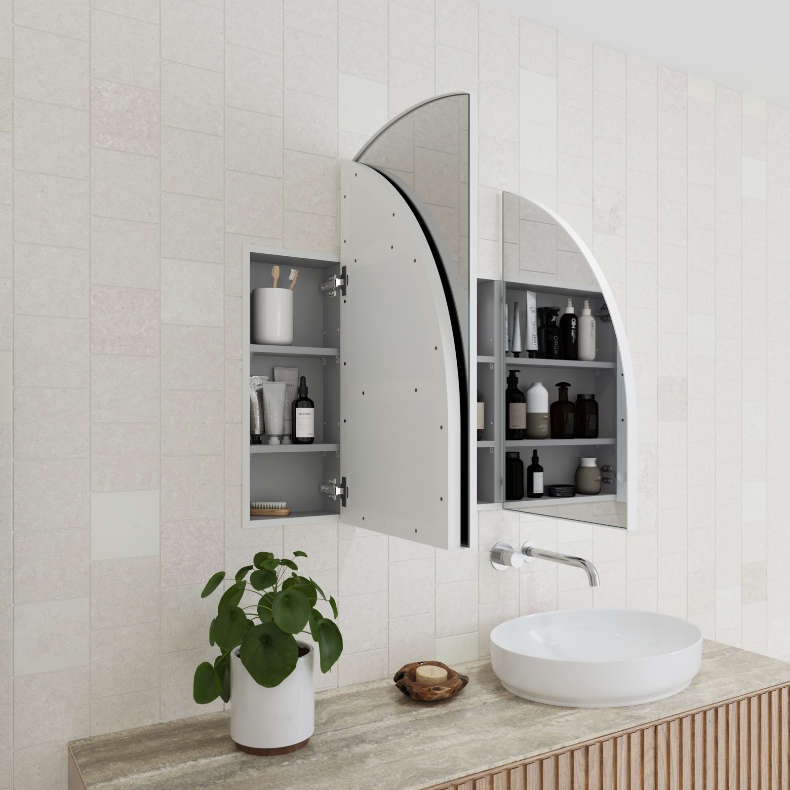 Aria Recessed Medicine Cabinet, White
