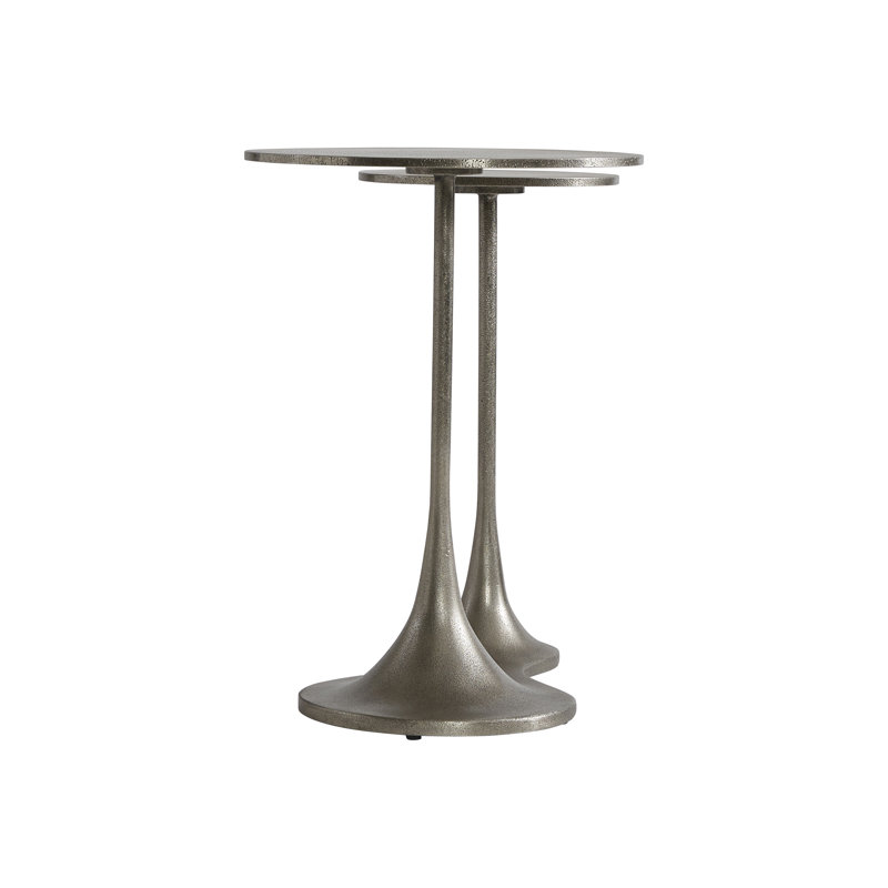 Graphite Gray Cast Aluminum Round End Table