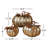Set of 3 Metal Hammered Pumpkins Autumn and Thanksgiving Décor