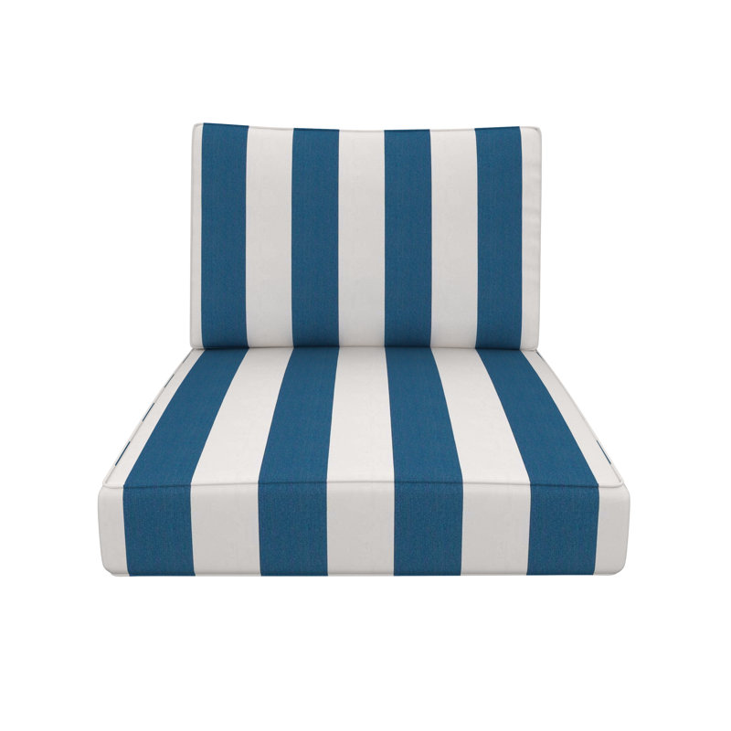 Coussin de chaise d'extérieur à assise profonde Donnely Sunbrella®, 26 po x 30 po, Sunbrella® régate Cabana