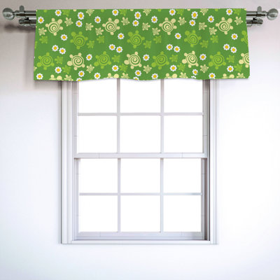 Sateen Floral Ruffled Window Valance