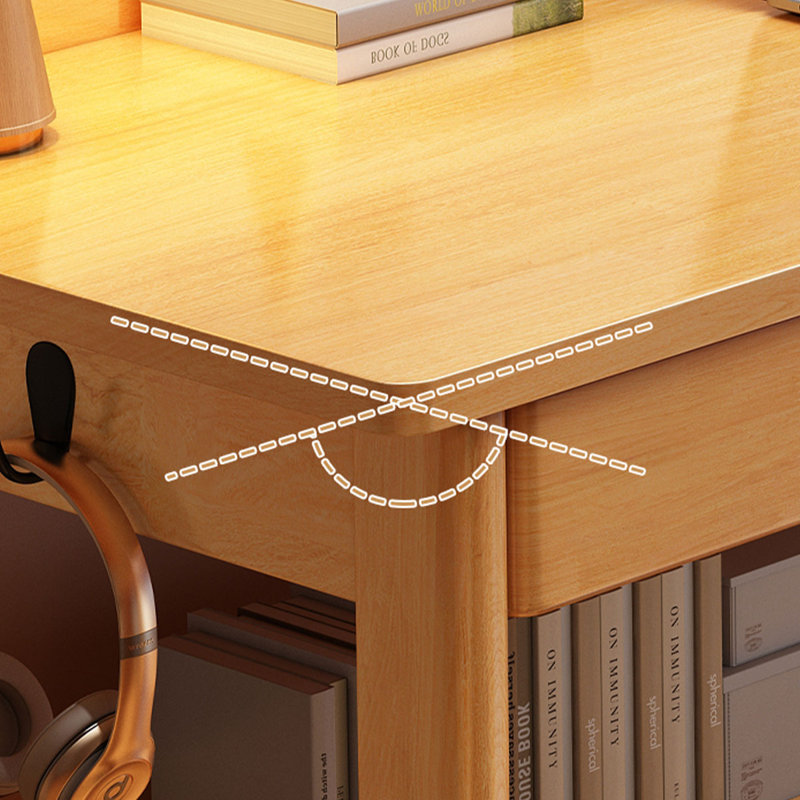 Bureau rectangulaire en bois manufacturé avec 2 tiroirs Burlywood, H 29,53 po x l 47,24 po x P 23,62 po