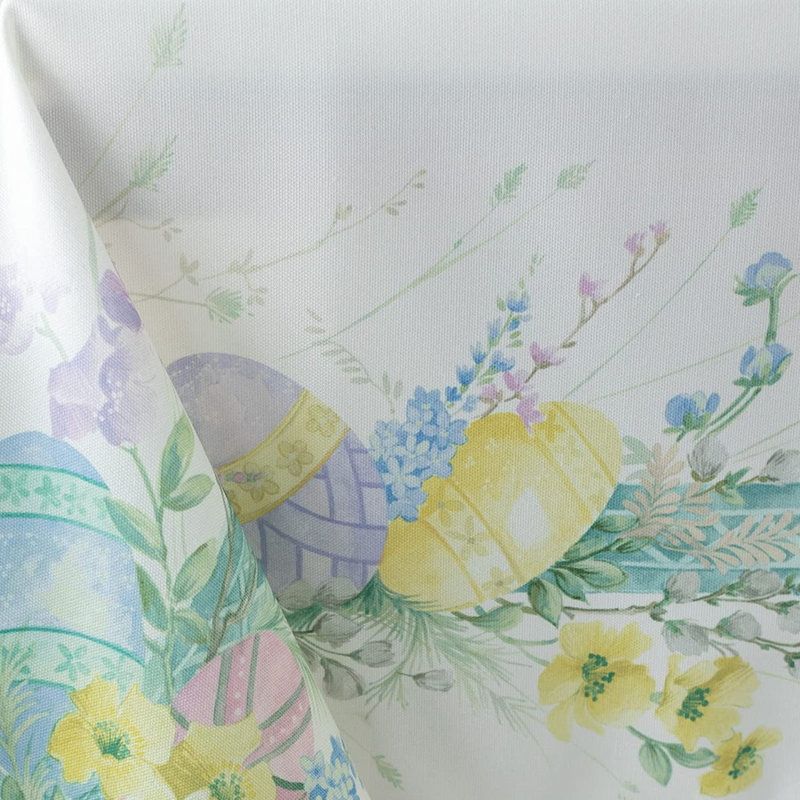 Nappe de Pâques avec motif de prairie - parfaite pour le décor de table de printemps et de Pâques intérieur / extérieur