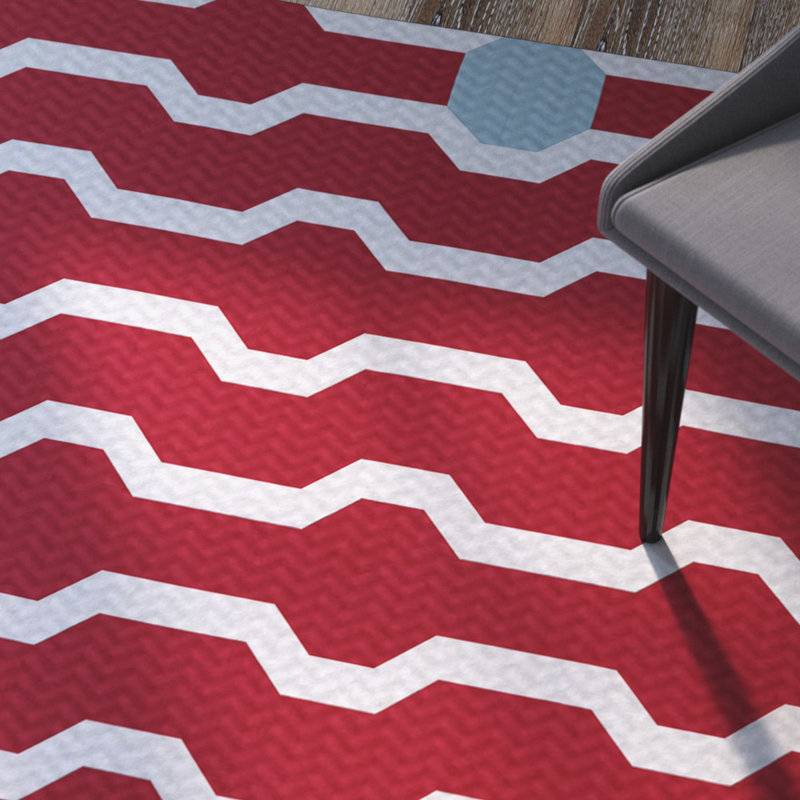 Uresti Washable Geometric Indoor Rug, Rectangle 2' x 3'