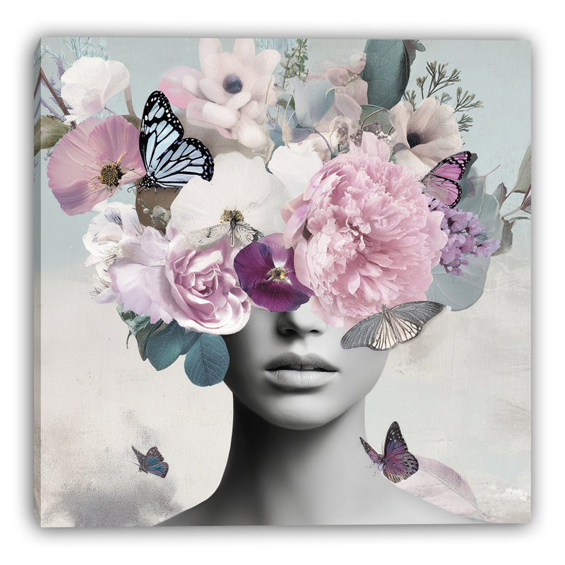 Art floral sur toile, 12 po L x 12 po H x 1 po P