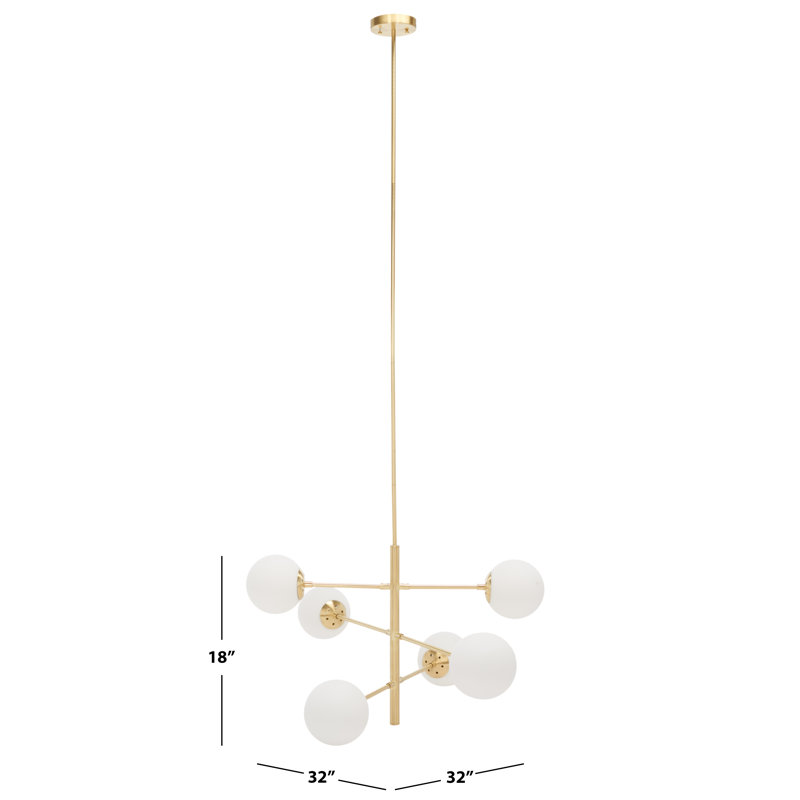 Alison 6 Light Metal Dimmable Chandelier