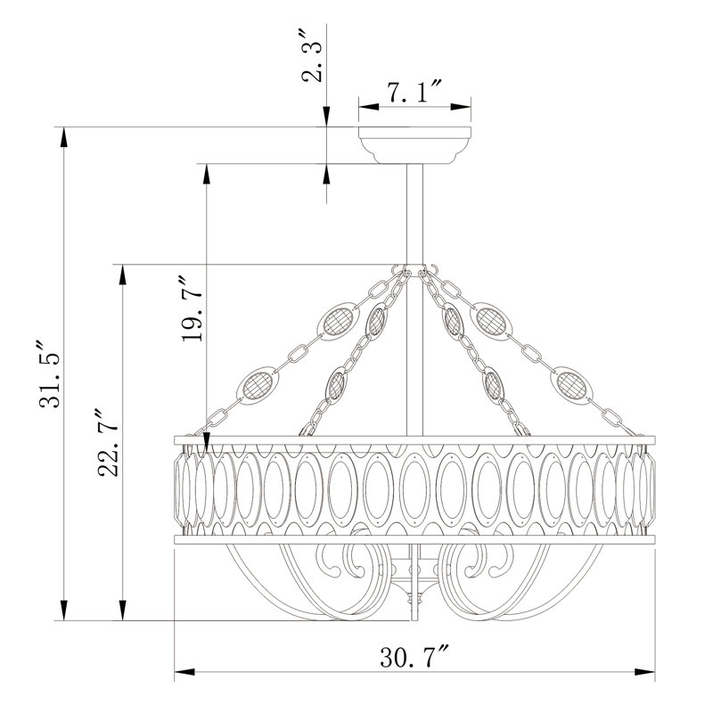Ventilateur de plafond à 3 pales de 31 po avec télécommande et ensemble d’éclairage inclus Haslemere