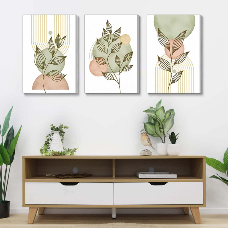 3 Piece Wrapped Canvas Print, 40 cm H x 90 cm W