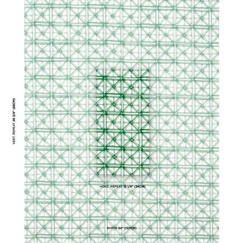 Schumacher x Mary McDonald Portail Francais Indoor/Outdoor Fabric, Emerald