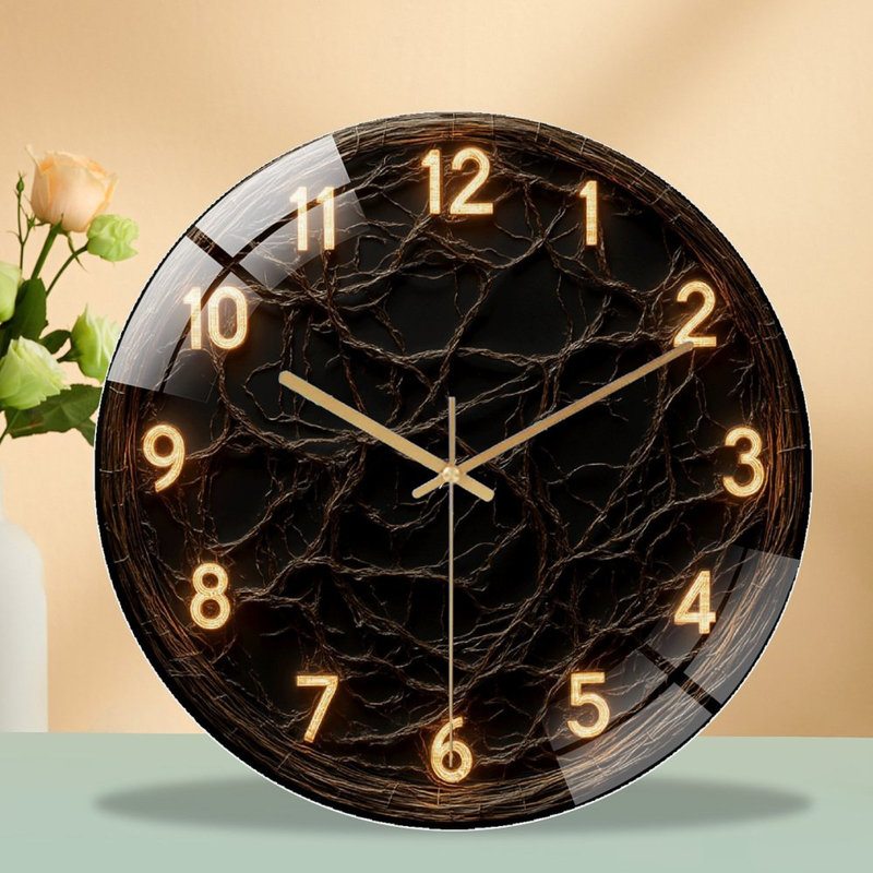 Horloge murale rétro avec design rustique unique - horloge murale moderne en verre 12 po