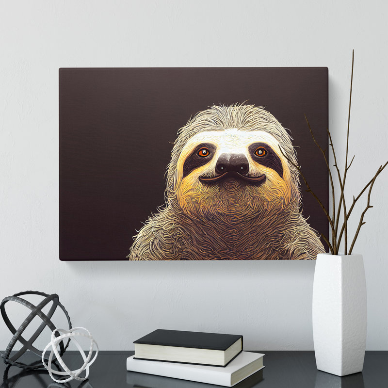 The Face Of A Sloth - Wrapped Canvas Print, 35cm H x 50cm W x 3cm D
