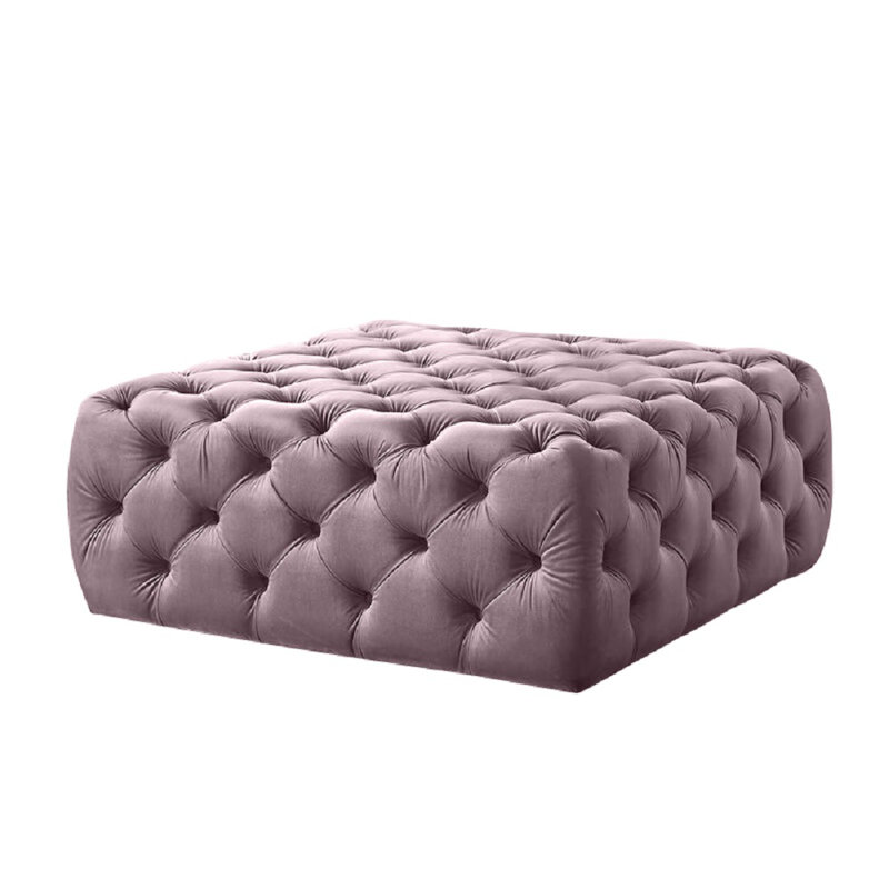 Cropper 99cm Wide Tufted Square Ottoman, Pink
