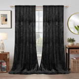 Luxury Dutch Velvet Blackout Curtains Floral Damask Pattern Thermal Isolate Light Heat Blocking Drapes