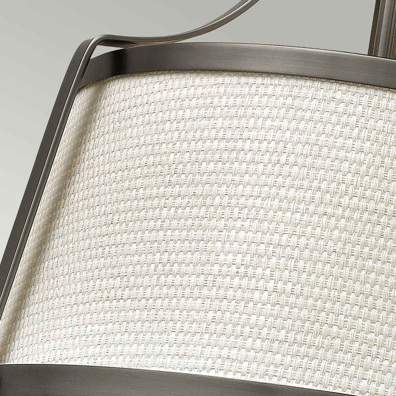 Barryknoll Fabric Semi Flush Mount, Antique Nickel