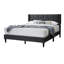 Modern Bedroom Queen Bed, Charcoal Color, Linen Upholstered Platform Bed With Headboard In Charcoal, Space Saving Design-180496955