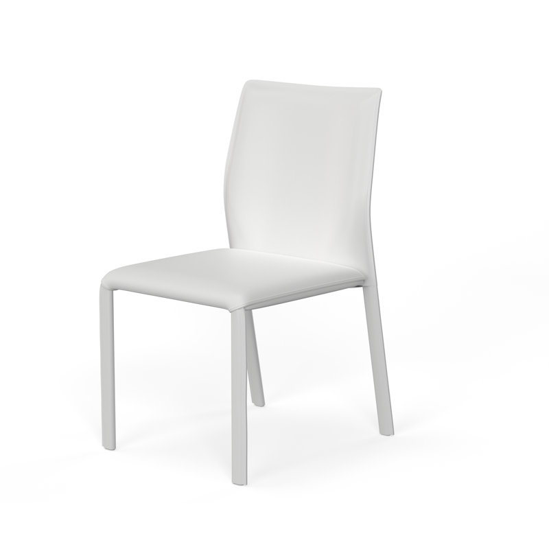 Chaise d'appoint en similicuir, Blanc