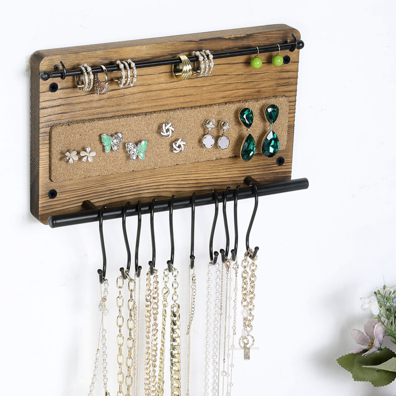 10 Hook Wall Mounted Jewellery Holder