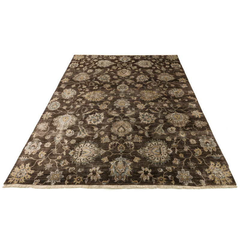 Kehoe Silk Floral Indoor Rug, Rectangle 12' x 15'
