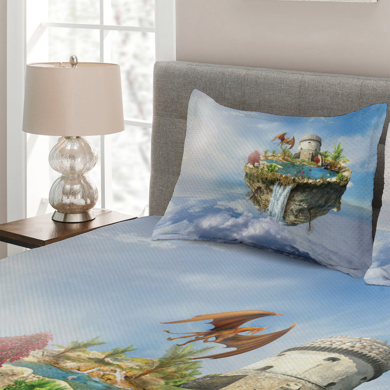 Fantasy Modern & Contemporary Polyester Coverlet, King Bedspread + 2 Shams
