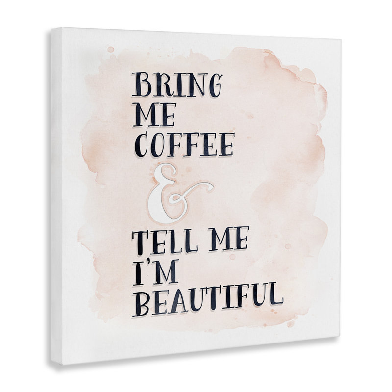 Art mural sur toile «Bring Me Coffee» par Tara Moss, H 17 po x l 17 po