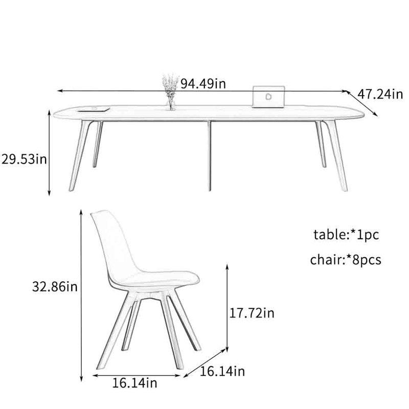 Ensemble de tables longues Modern, H 29,53 po x L 94,49 po x l 47,24 po