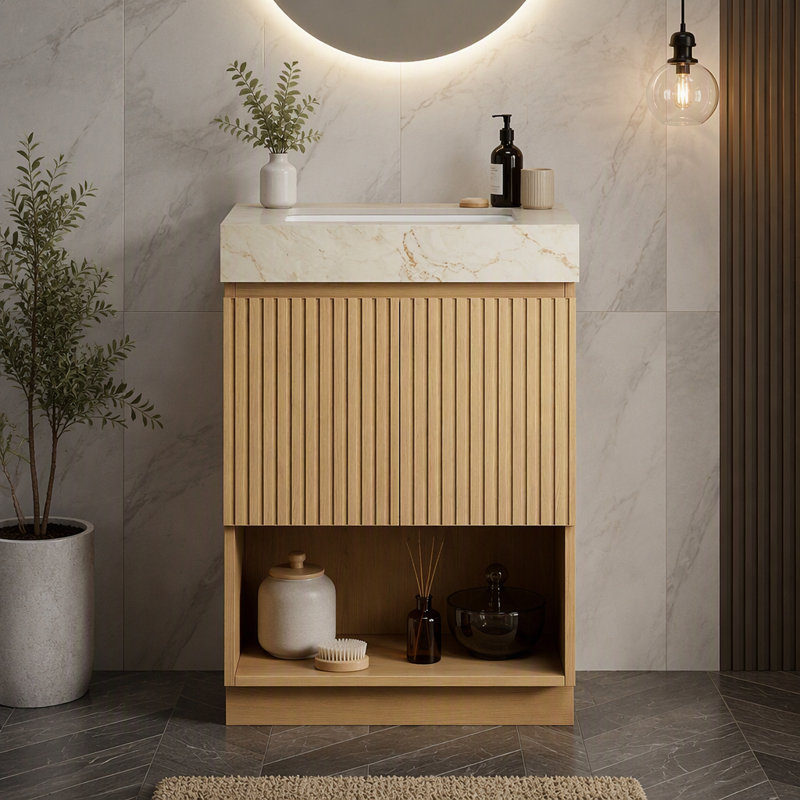 Meuble-lavabo de salle de bain autoportant 24 po 24 po