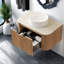 Meuble-lavabo et lavabo gain de place, design moderne imitation bois avec comptoir en céramique durable