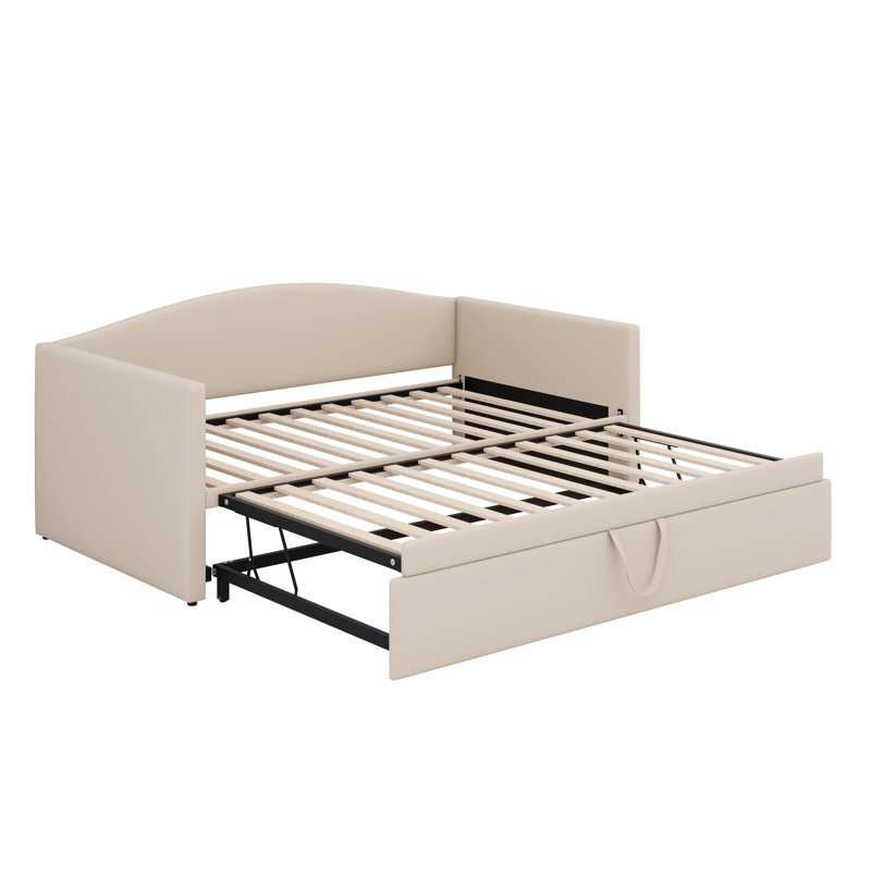 Lit de jour avec couchette extensible, Beige
