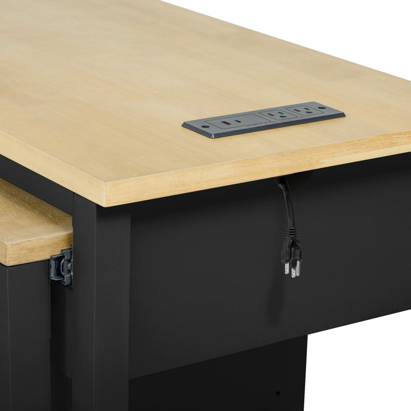 Îlot de cuisine 53 po avec deux portes d'armoire en verre trempé